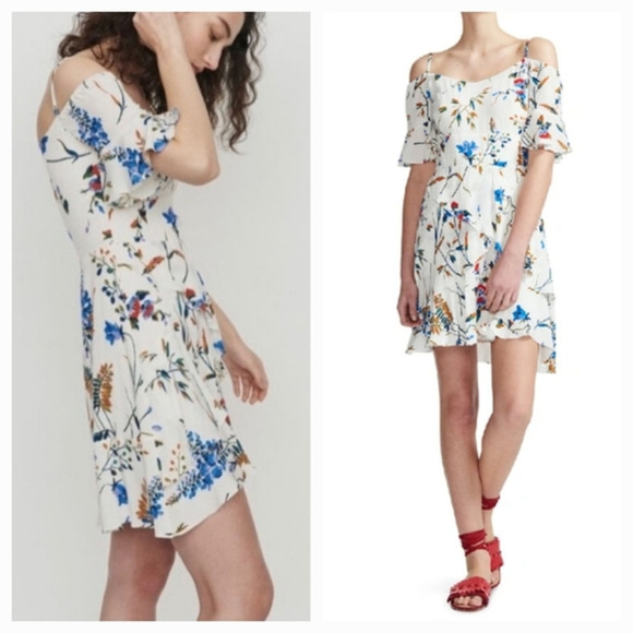 MAJE Rhina cold shoulder floral‎ MINI DRESS - Picture 1 of 12